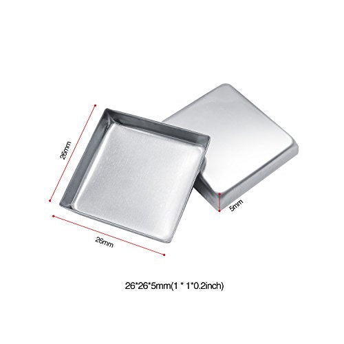 Allwon 112 Pack Empty Square Metal Pans for Eyeshadow Palette Magnetic Makeup Palette (26mm)