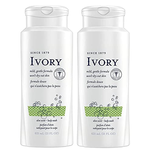 Ivory Scented Body Wash, Aloe 21 oz (Pack of 2)