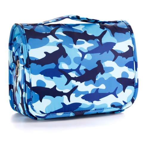 Kids Shark Toiletry Bag - Waterproof Travel Wash Bag