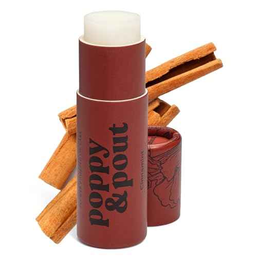 Poppy & Pout Cinnamint Jumbo Lip Balm | All Natural Lip Balms & Moisturizers | Hydrates with Beeswax, Vitamin E, Organic Coconut Oil | Cruelty-Free | Lip Balm in Recyclable Cardboard Tube