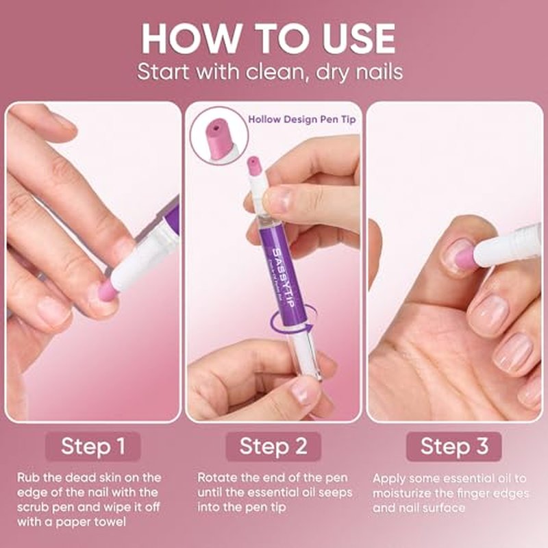 2-in-1 Cuticle Oil Pusher Pen with Nourishing Jojoba & Almond Oils