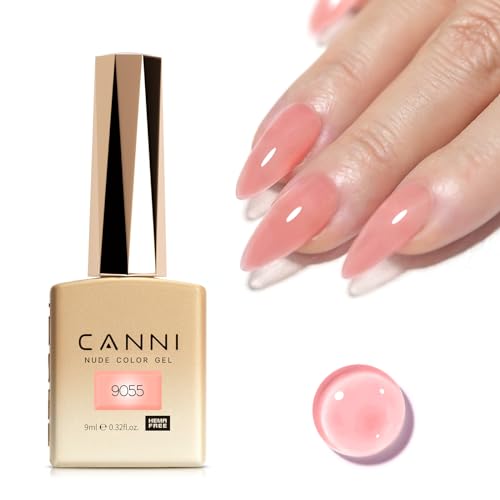 CANNI Nude Pink Gel Nail Polish, 1Pcs Translucent Jelly Polish Color
