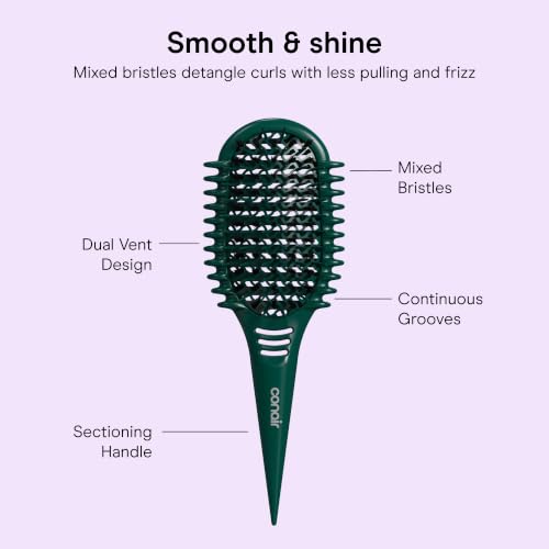 Conair Curl Define Pro Detangler Brush for Curly Hair - 3-Piece Set