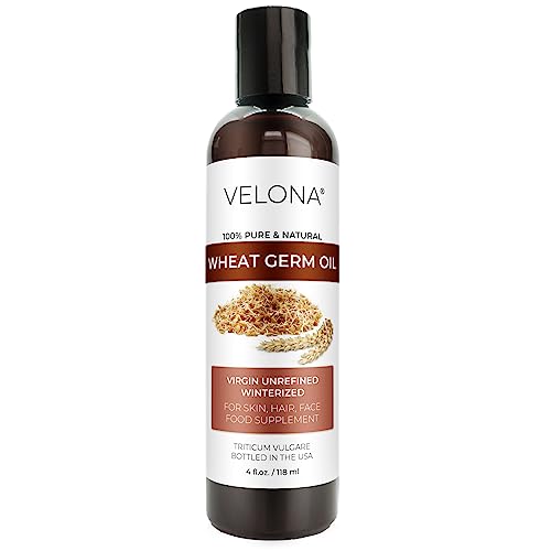 velona Wheat Germ Oil USP Grade 4 fl oz | 100% Pure and Natural Carrier Oil | Unrefined, Winterized