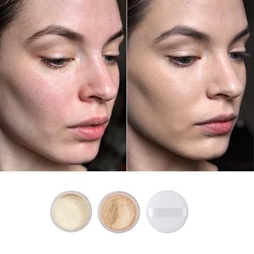 2 Pack PHOERA Setting Powder with Velour Puff, Cool Beige
