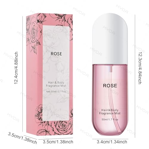 KYDA Rose Hair Perfume Mist for Women, Long-Lasting Fragrance & Hair Hydrating Spray