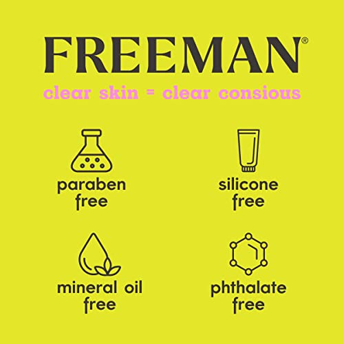 Freeman Facial Mask 4 Count Variety Bundle, Hydrating & Cleansing Skincare, Anti-Stress, Cucumber, & Charcoal Facial Treatments, Peel-Off, Clay, & Gel Masks & Scrub, 3: 6 fl. oz. Tubes & 1: 3 oz. Tube