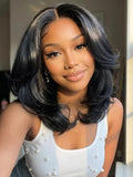 KLAIYI Glueless Yaki Straight Bob Wig 12-Inch - Easy Wear
