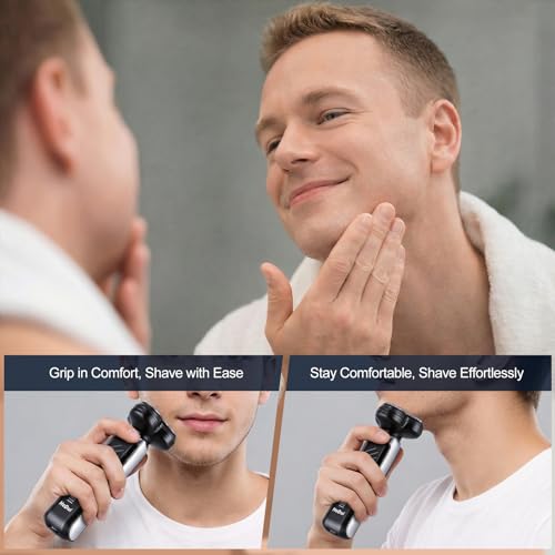 10-Pack Rotary Shavers for Men 3D Floating Head Electric Rotary Razor USB-C Rechargeable Close Shave Easy Clean Magnetic Head Ideal Gift for Dad Husband Travel Razor for Men Stocking Stuffers