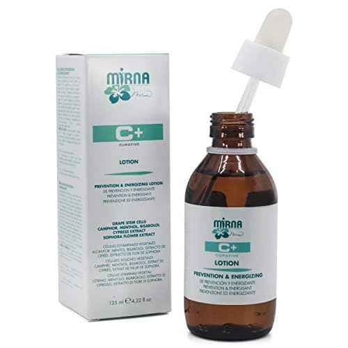 Mirna Professional Prevention & Energizing Anti Hairloss lotion For Weak Hair Infused with Menthol, Pantenol, Sophia Flower Extract, Grape stem cells |Sulphate, Paraben, SLS & Gluten Free 125ml/4.22oz