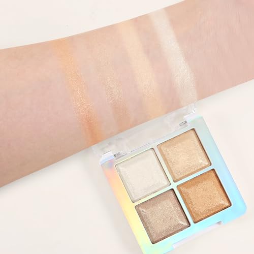 Boobeen 4-Color Blush & Highlighter Palette with Shimmer