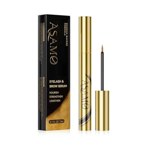 Eyelash & Eyebrow Growth Serum ? 15 Plant Extracts for Longer, Denser & Fuller Lashes & Brows, Boosts Natural Hair Development,eyelash serum,Hypoallergenic Oil-Free,lash growth serum (Golden Yellow)