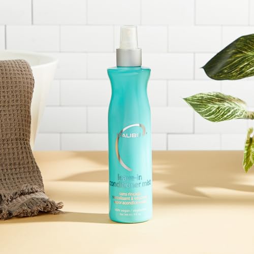 Malibu C Leave In Conditioner & Moisturizing Heat Protectant for Hair - Adult & Kids Hair Detangler Spray for Daily & Post Swim to Help Prevent Color Fading with UV Protection (9oz)