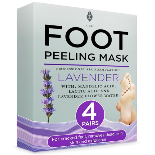 Lee Beauty Exfoliating Foot Peeling Mask for Dry Cracked Feet - 4 Pack