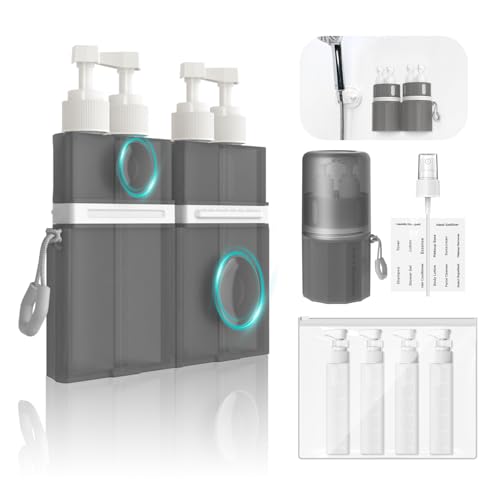 YOTIME 4-in-1 Travel Dispenser Bottle Set with Suction Cup