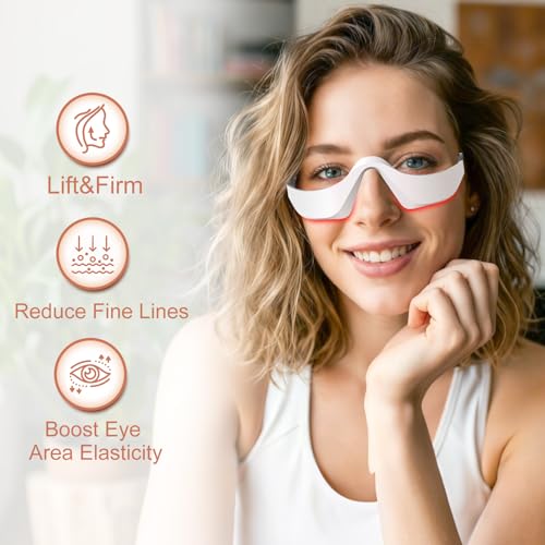 Hoakya Red Light Therapy Eye Massager for Dark Circles & Puffiness