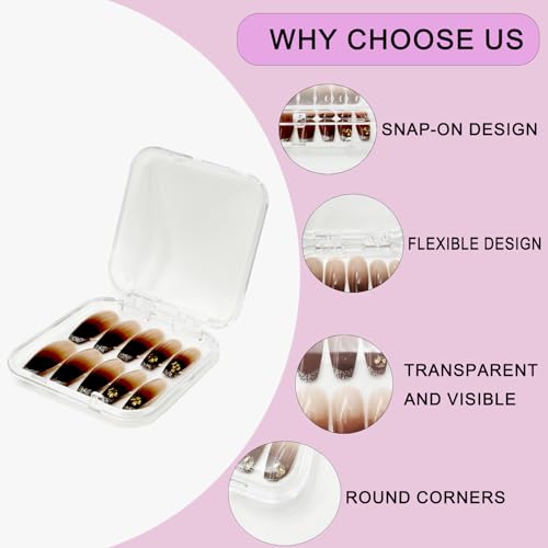 14-Pack Press On Nail Storage Boxes with 60 Adhesive Tapes