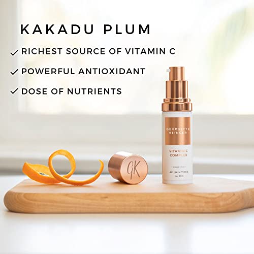 Georgette Klinger Vitamin C Complex - Hyaluronic Acid & Kakadu Plum Serum Hydrates, and Reduce Aging Signs Wrinkles, Fine Lines, Sun Spots, Age Spots, Acne Scars, While Maintaining Moisture - 1 oz