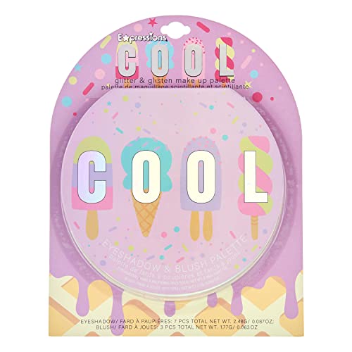 Glitter Makeup Palette for Kids - 10 Color Eyeshadow & Blush Set