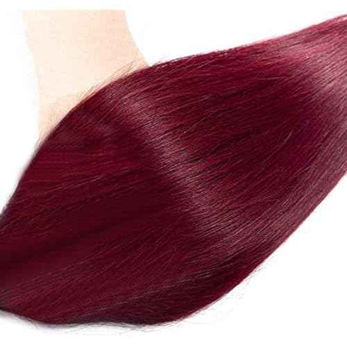 Augfst Brazilian Virgin Human Hair Bundles Burgundy 99J Straight Wave Bundles Human Hair 12 14 16 inch Unprocessed Brazilian Wine Red Quick Weave Hair for Black Women