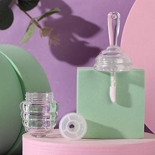 RONRONS 20 Pack 5.5ml (0.19oz) Honeycomb Shaped Clear Lip Gloss Tubes, Refillable Empty Lipgloss Containers for DIY Lipstick, Lip Balm, Cosmetics ? Amber Travel-Safe Design