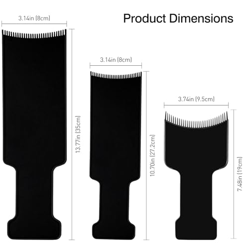 Hair Highlighting Kit - 3 Flat Combs & Brush for Home Salon