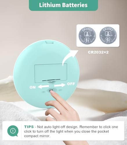 LED Compact Mirror 10X Magnification 3.5" Lighted Makeup