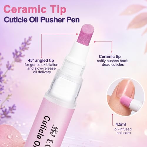 Econail Ceramic Cuticle Remover Pen & Hydrating Cuticle Oil Set, 3 Pack