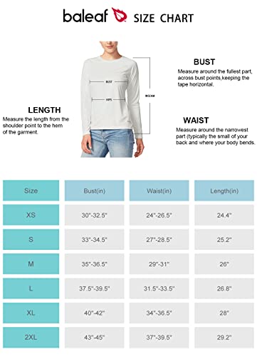 BALEAF Women's UPF 50+ Sun Shirts Long Sleeve UV Protection Rash Guard Lightweight Quick Dry SPF Hiking Tops Outdoor Clothing White Size XS