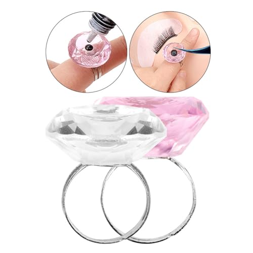 Crystal Eyelash Glue Ring Holder - 2 Pack