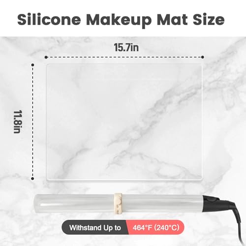 Silicone Makeup Mat 15.7" x 11.8" Heat Resistant Vanity Protector