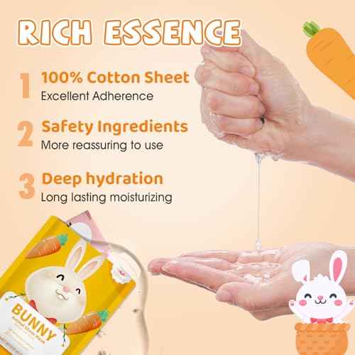 9 Pack Animal Face Masks Skincare for Kids, Bulk Sheet Hydrating Face Mask for Kids Skin Care, Collagen Face Mask for Teens Women, Christmas Gifts, Spa Party Gifts for Teen Girls