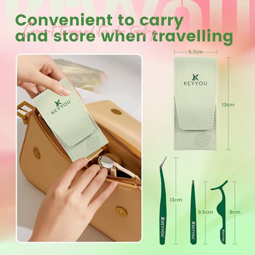 KEYYOU 3-Piece Lash Applicator Tool Set with Anti-Stick Tweezers