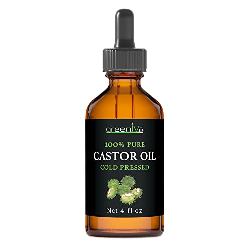 GreenIVe 100% Pure Castor Oil 4oz - Cold-Pressed Hair & Lash Growth