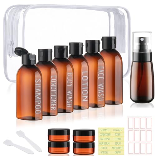 TSA Approved Travel Bottles Kit - 10 Pc Leak Proof Toiletries Set