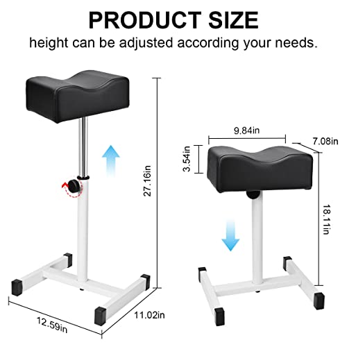 Adjustable Pedicure Footrest Stool - Black