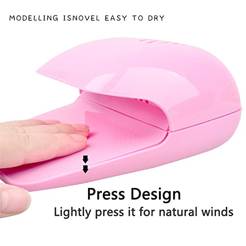 Portable Acrylic Kids Nail Dryer,Nail Fan Dryer for Regular Nail Polish,Quick Dry Nail Art Polish Machine, Safe for Hands, Skin, Blower for Fingernail Toenail Pink