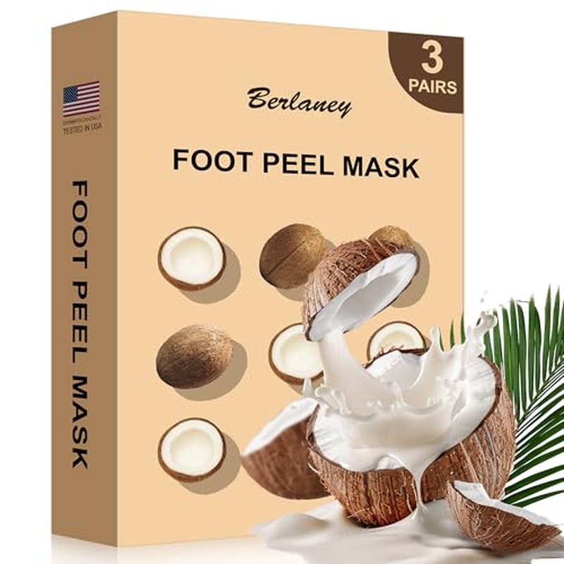 Coconut Foot Peeling Mask - 3 Pairs Exfoliating Foot Masks for Smooth Feet