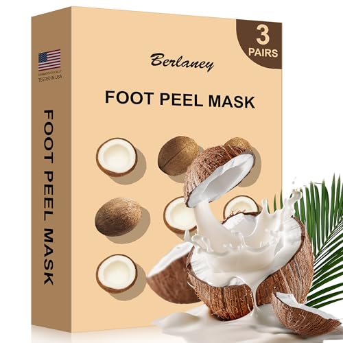 Coconut Foot Peeling Mask - 3 Pairs Exfoliating Foot Masks for Smooth Feet