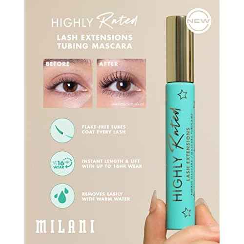 Milani Tubing Mascara | Highly Rated Mascara - Black | Length and Lift | Shea Butter to Nourish and Condition Lashes