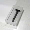 LUEXBOX Acrylic Electric Razor Holder, Electric Shaver Stand Base with Diatomite Drying Stone, Bathroom Drawer Organizer with Drainage Hole for Razor and Brush