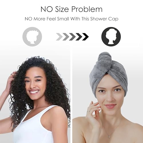 TENSTARS Hair Towel Wrap 5 Pack - 320GSM Microfiber Quick Dry