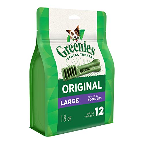 Greenies Original Large Natural Dental Care Dog Treats, 18 oz. Pack (12 Treats)