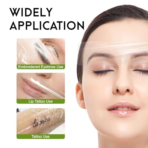 3 Pack Preservative Film Plastic Wrap for Eyebrow Lamination Lash Lift Lip Blush Tint Kit Semi Permanent Make Up PMU Supplies Microblading Kit 42mm Width 200 Meter (3 Pack)
