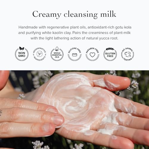evanhealy Blue Lavender Cleansing Milk | Soothe & Calm Reactive Skin | Moisturizing Gentle Deep Clean For Sensitive Skin