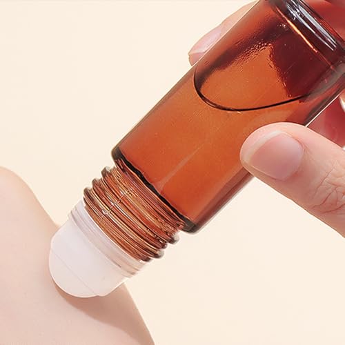 2 Pack Large Amber Glass Roller Bottles with Funnel - 30ml