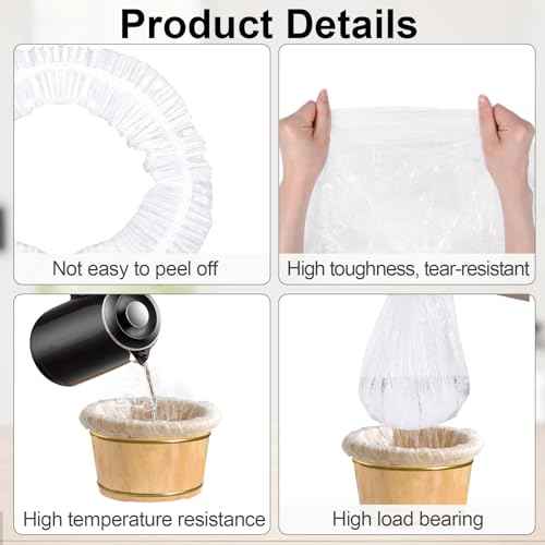 25 Pcs Transparent Pedicure Liners Disposable, Disposable Foot Tub Liner Portable Bath Bags with Retractable Belt, Portable Bath Bag, Can Be Used in Foot Bath Stores, SPA halls, Home Personal Care