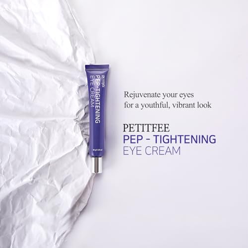 Petitfee Pep-Tightening Eye Cream 1.05 oz (30g) - Peptide Eye Cream with Green Tomato Extract, Coffee Seed Extract, Ceramide NP, for Fine Lines, Tightening Under Eye, Line Smoother, Korean Skin Care