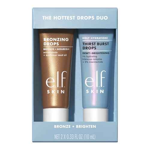 e.l.f. SKIN The Hottest Drops Duo, Holy Hydration! Thirst Burst & Bronzing Skincare Set, For A Dewy, Sun-Kissed Look, Vegan & Cruelty-Free