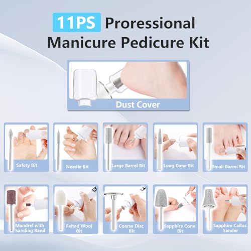 Electric Nail Drill Cordless 2000mAh 10-Speed Manicure Machine